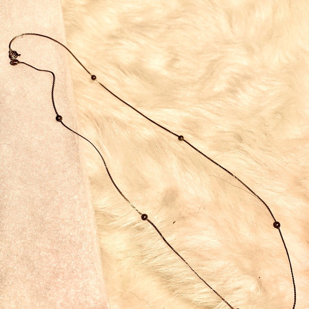 925 Sterling Silver 16 1/2 “ Necklace With Silver Beads